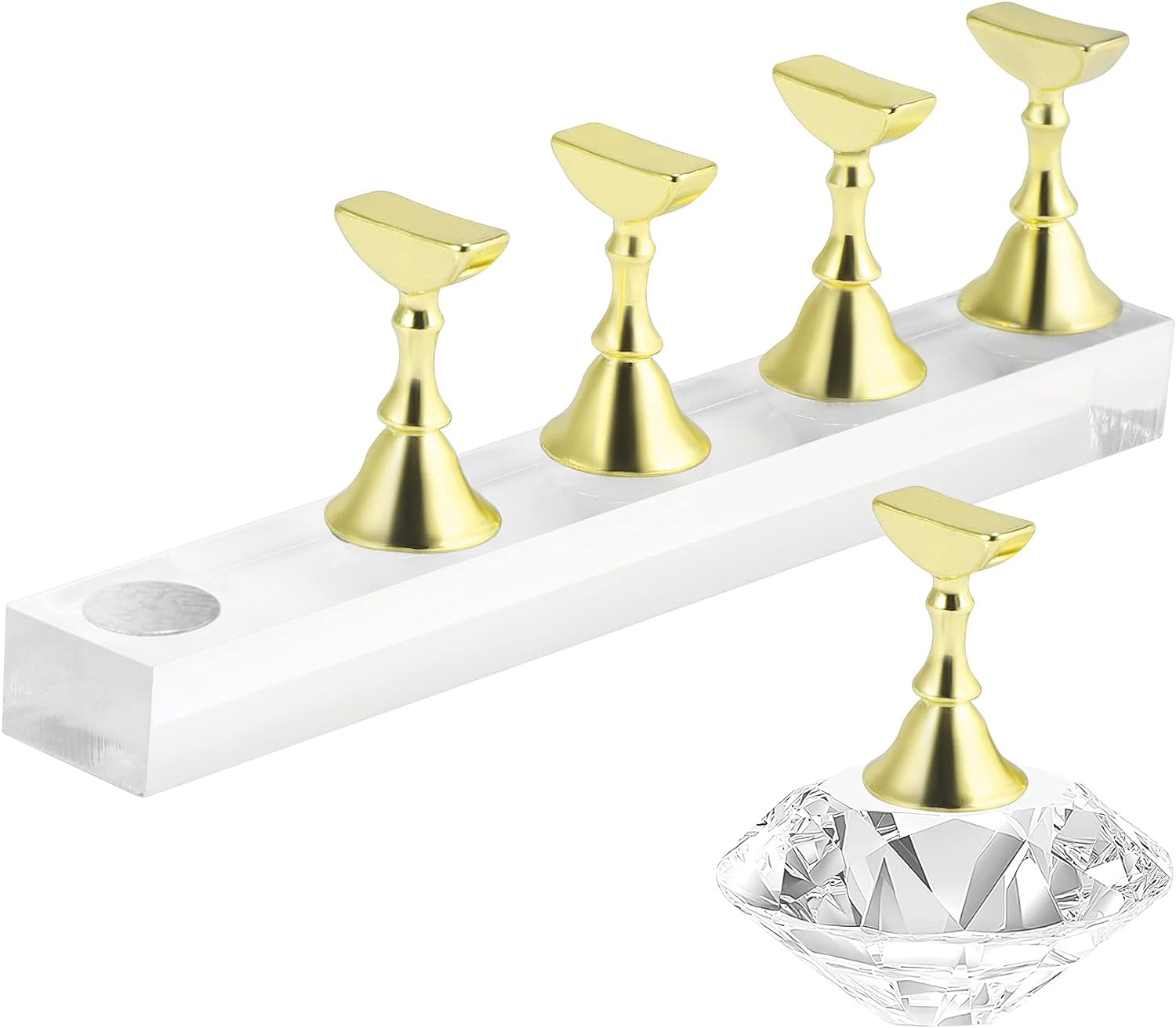 Annhua Nail Holder for Painting Nails Magnetic Nail Holder Practice Nail Hand, Nail Stand for Press on Fake Nail Holder Acrylic Nail Stand for Nail Display - Silver