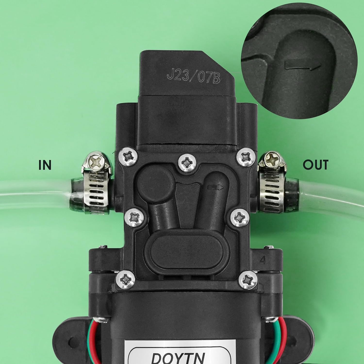 12V Diaphragm Water Pump &ndash; 1.2 GPM 80 PSI Self Priming Sprayer Pump with Pressure Switch, Hose Clamps &ndash; for RV, Camper, Marine, Boat, Garden, Car Wash Set of 2 image number 3