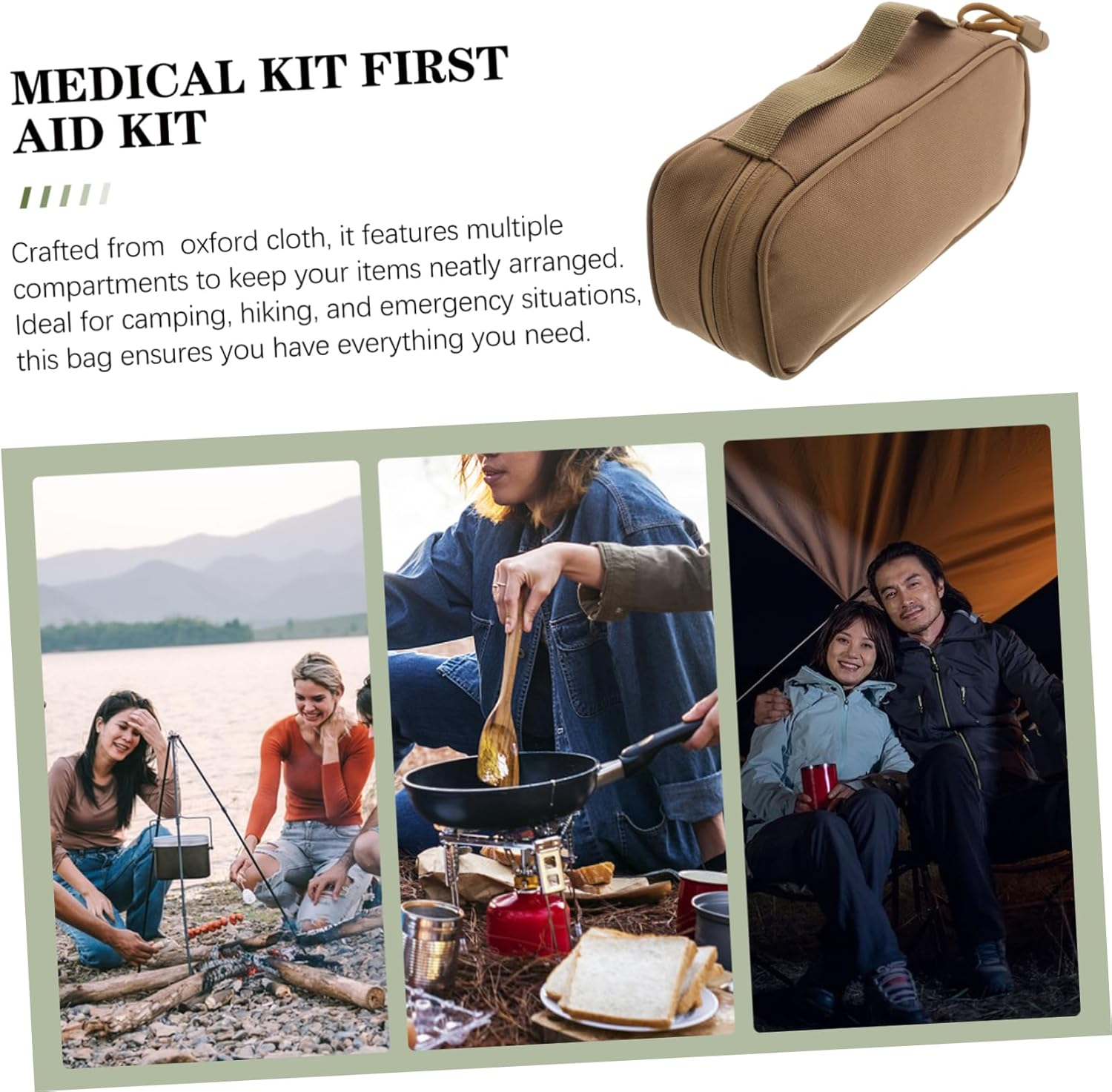 HONMEET Emergency Bag for Outdoor Travel Camping Toiletry Bag Organizer Compact and Portable image number 4