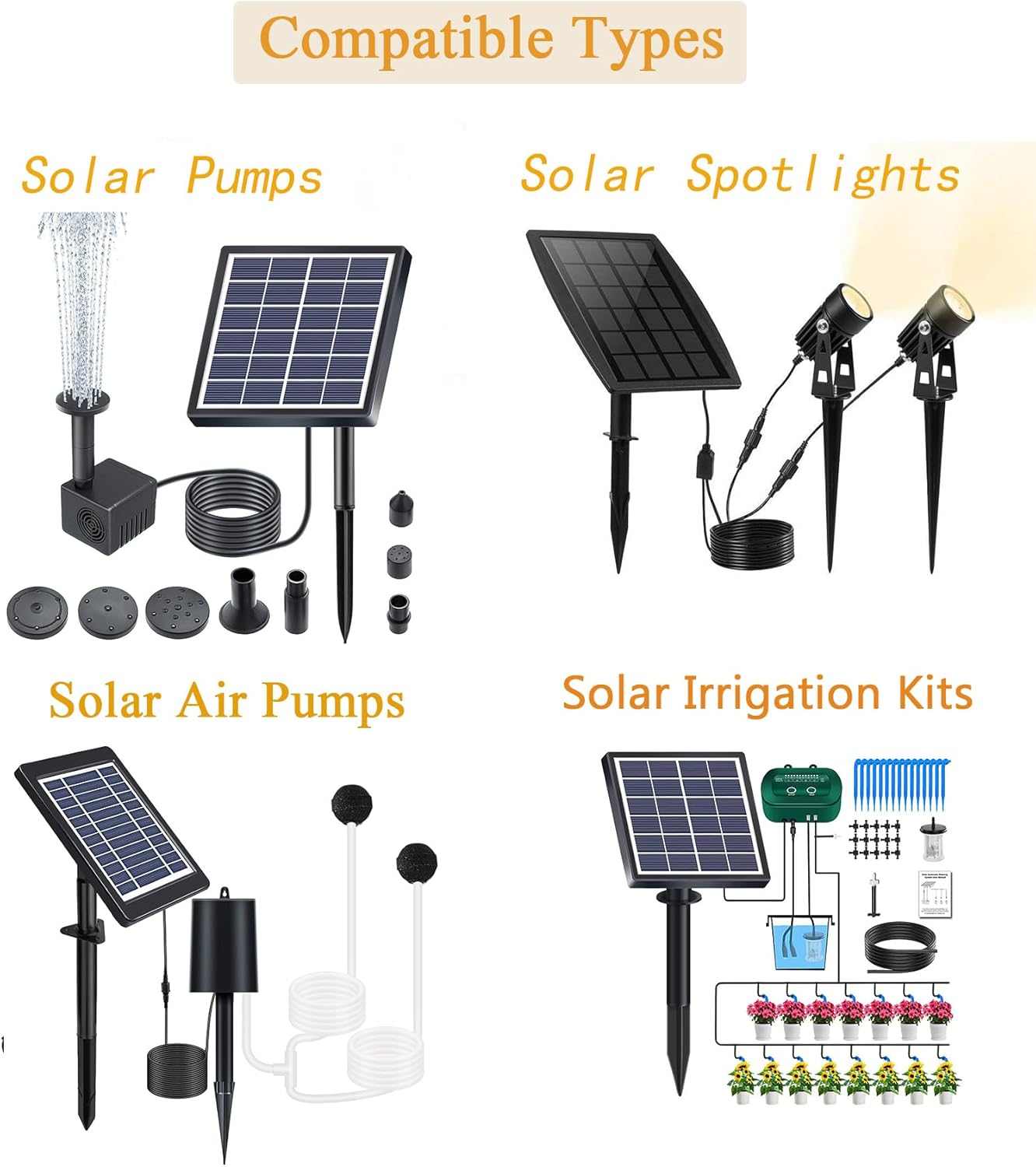 Lewisia Solar Extension Cable 10 Feet Extender Wires - Waterproof IP65 One Pair Total 20 Feet for Water Pump, Air Pump, Aerator, Oxygenator, Spotlights, Irrigation Kit - 22AWG image number 2