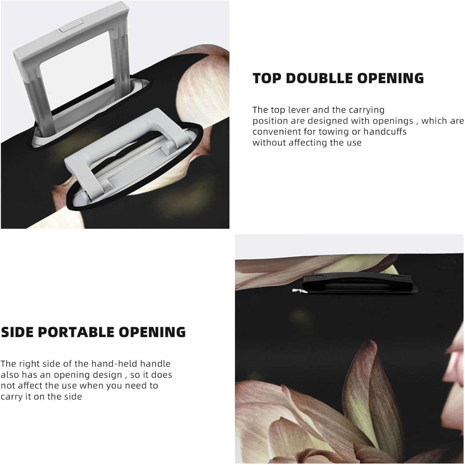 Lotus Flowers Pink Luggage Cover Washable Suitcase Protector Anti-Scratch Suitcase Cover Fits 18-32 Inch Luggage image number 1