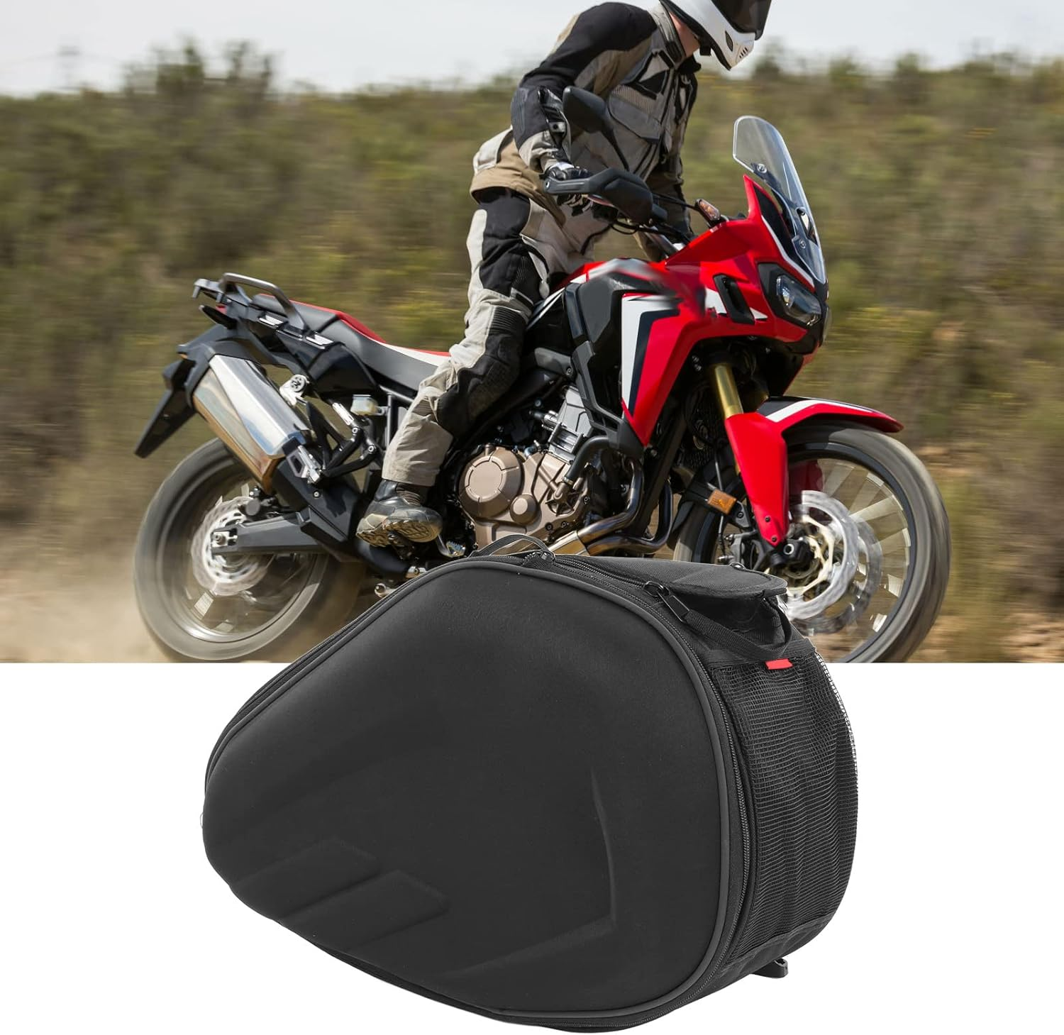 Motorbike Tail Panniers Durable 1 Pair Waterproof Large Motorbike Saddle Bag for Motorbikes (Black) - Black image number 6