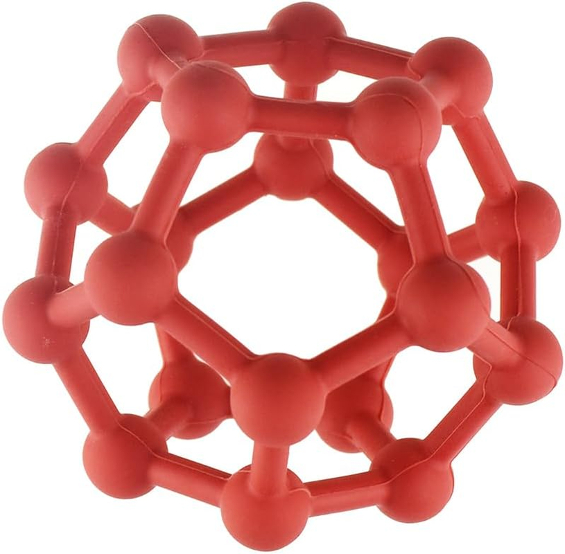 Koala Dream Silicone Atomic Teether Grip Ball - Red | Bpa-Free, Sensory Toy, Easy to Hold image number 1