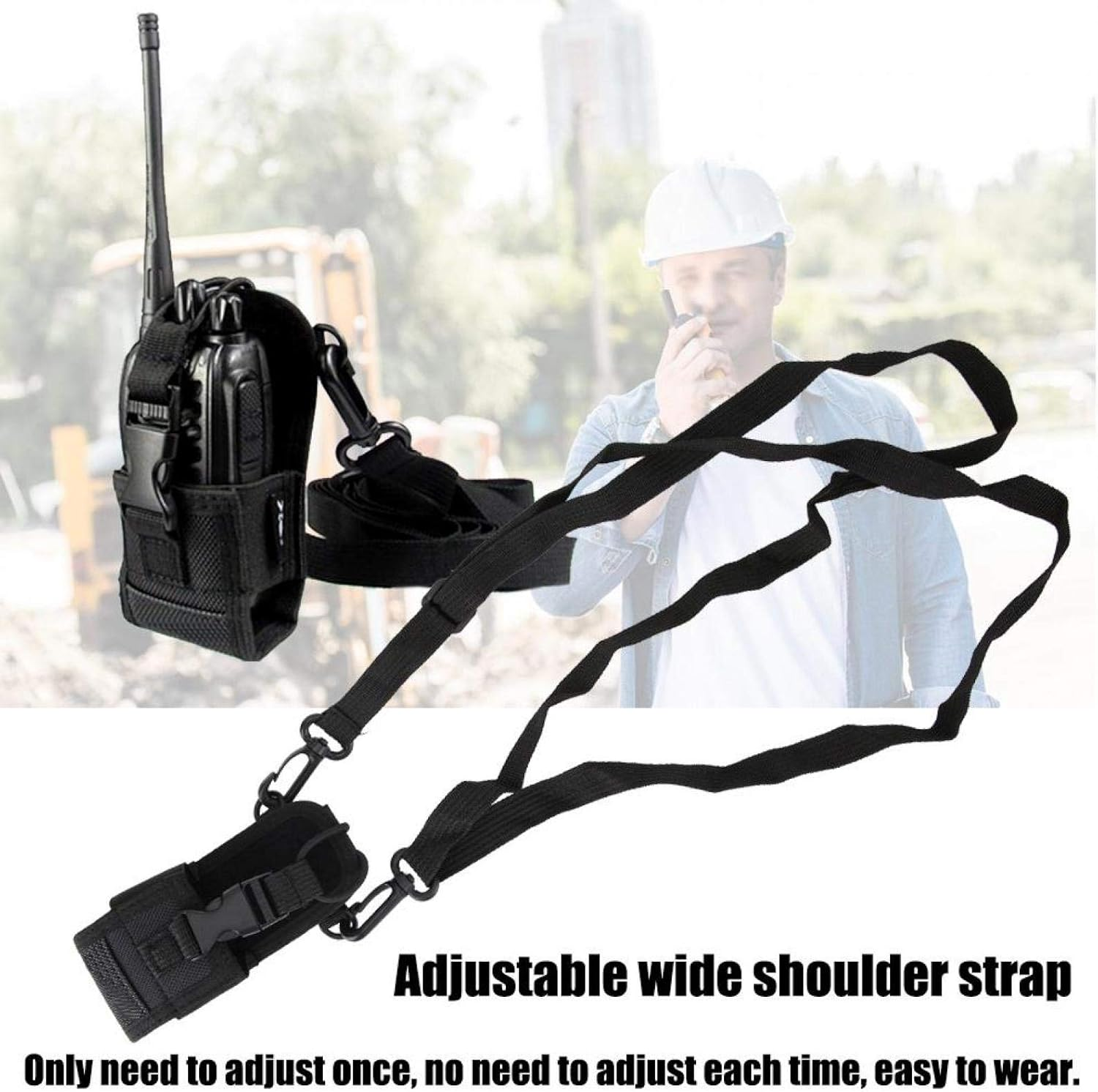 Folany Walkie Talkie Holder, Universal Pouch Case for Two Way Radio, Adjustable Shoulder Strap, Multi-Function Pouch for Police, Fire, Rescue Personnel image number 4