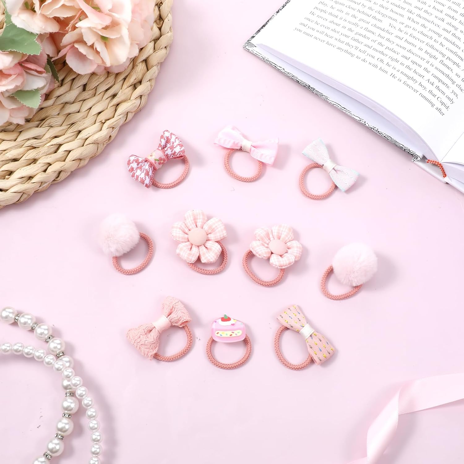 Giantree 20 Pcs Pink Dog Hair Bows for Small Dogs, Cute Dog Bows with Rubber Bands, Comfortable All-Season Hair Ties for Small Breeds (Pink) image number 4