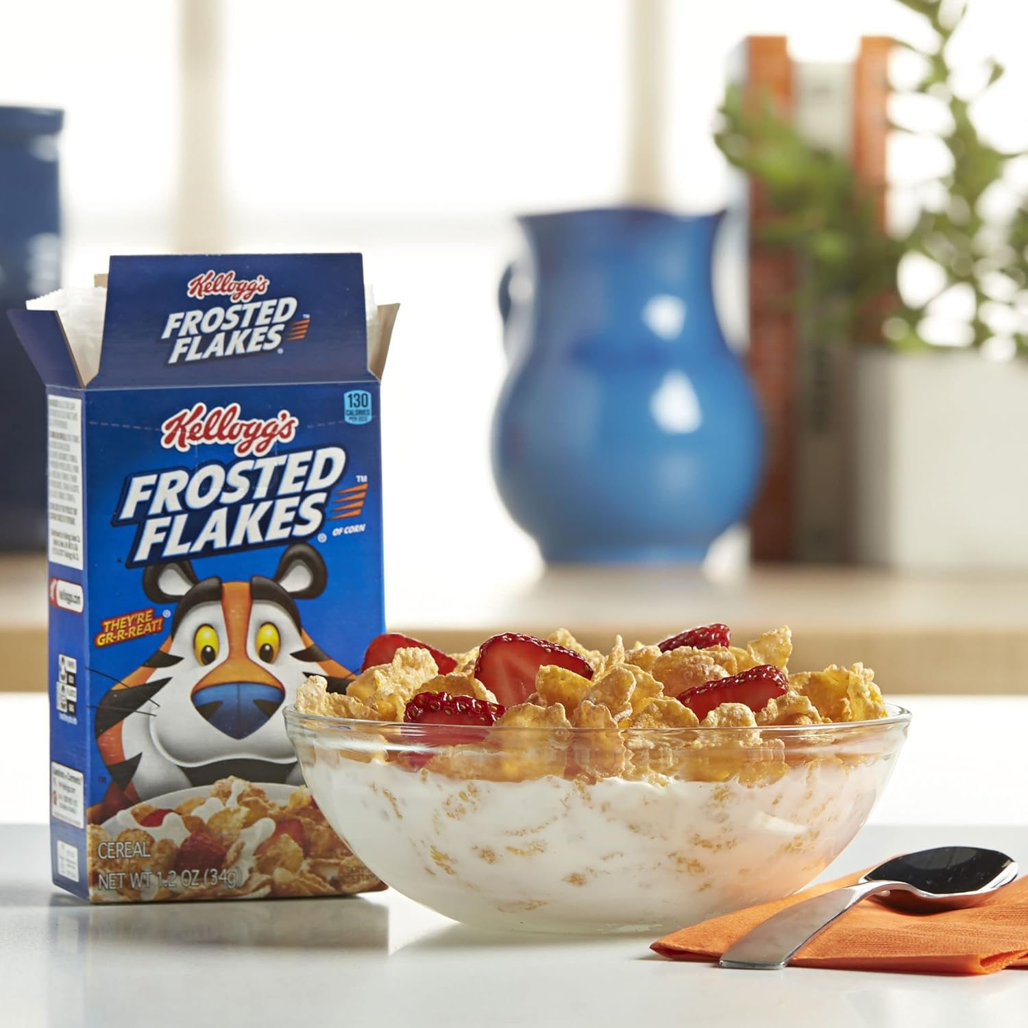 Kellogg'S Breakfast Cereal, Frosted Flakes, Fat-Free, Single Serve, 1.2 Oz Box(Pack of 70) image number 5