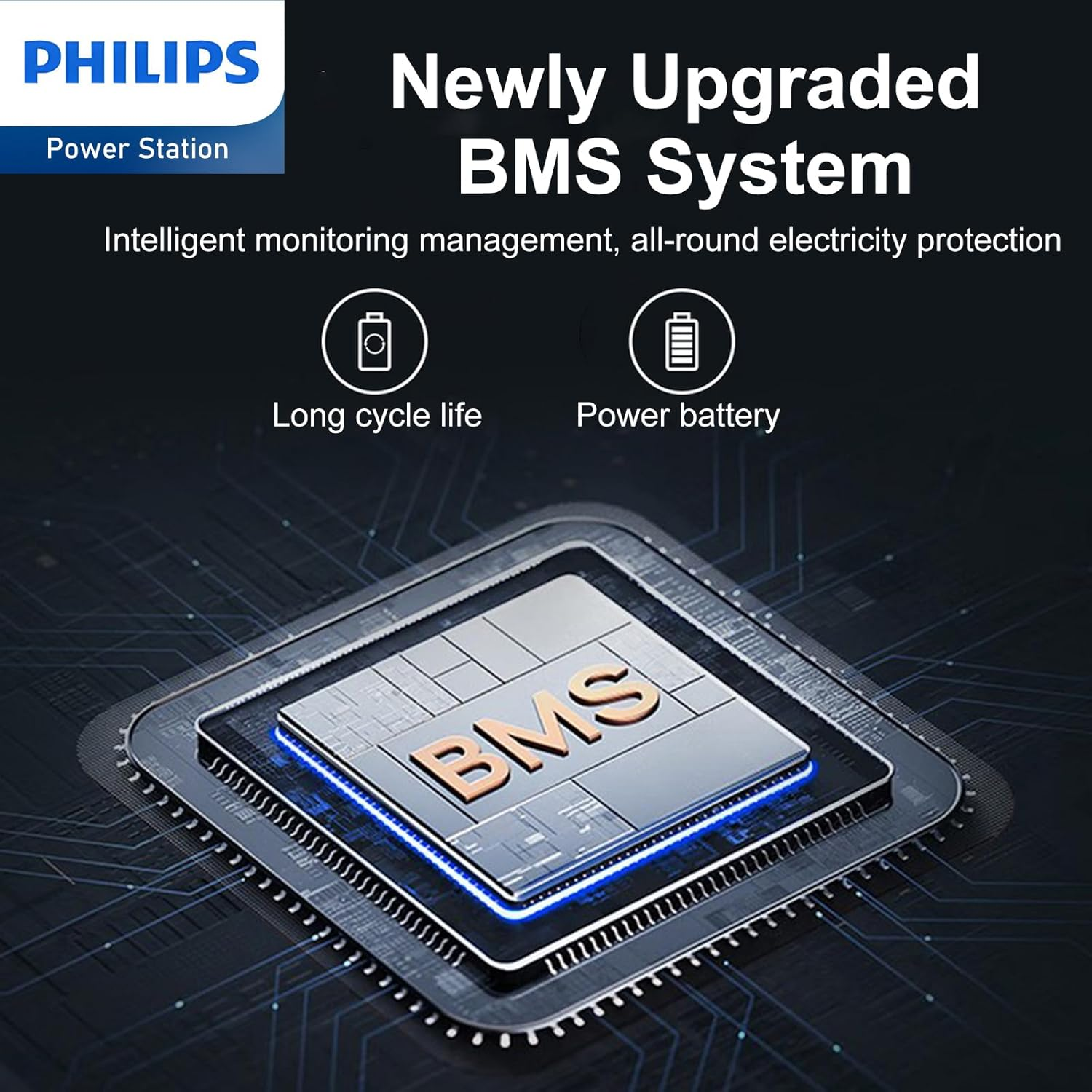 Philips 1000W Portable Mobile Power Supply/Station Outdoor Generator Grey Multiple Charger | Reliable Power Station| Reliable Battery| | Safety Protection| Camping,Fishing, Holiday and Vacation. image number 3