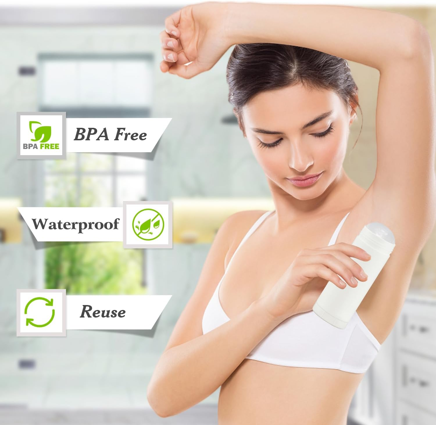 Mirrline 60Ml/2Oz White Deodorant Containers Plastic Twist up Filling Bottle Refillable Deodorant Holder Stick for Crayon Lip Balm Chapstick Sunscreen Lotion Bar - 12 Pack