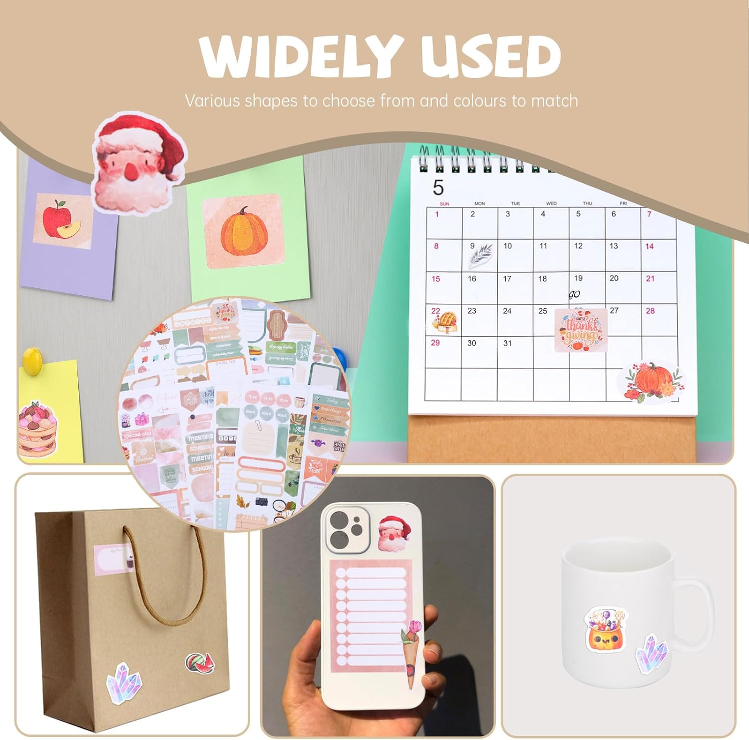 24 Sheets Boho Budget Planner Stickers for Calendars and Planners - Month Stickers (Watercolour)