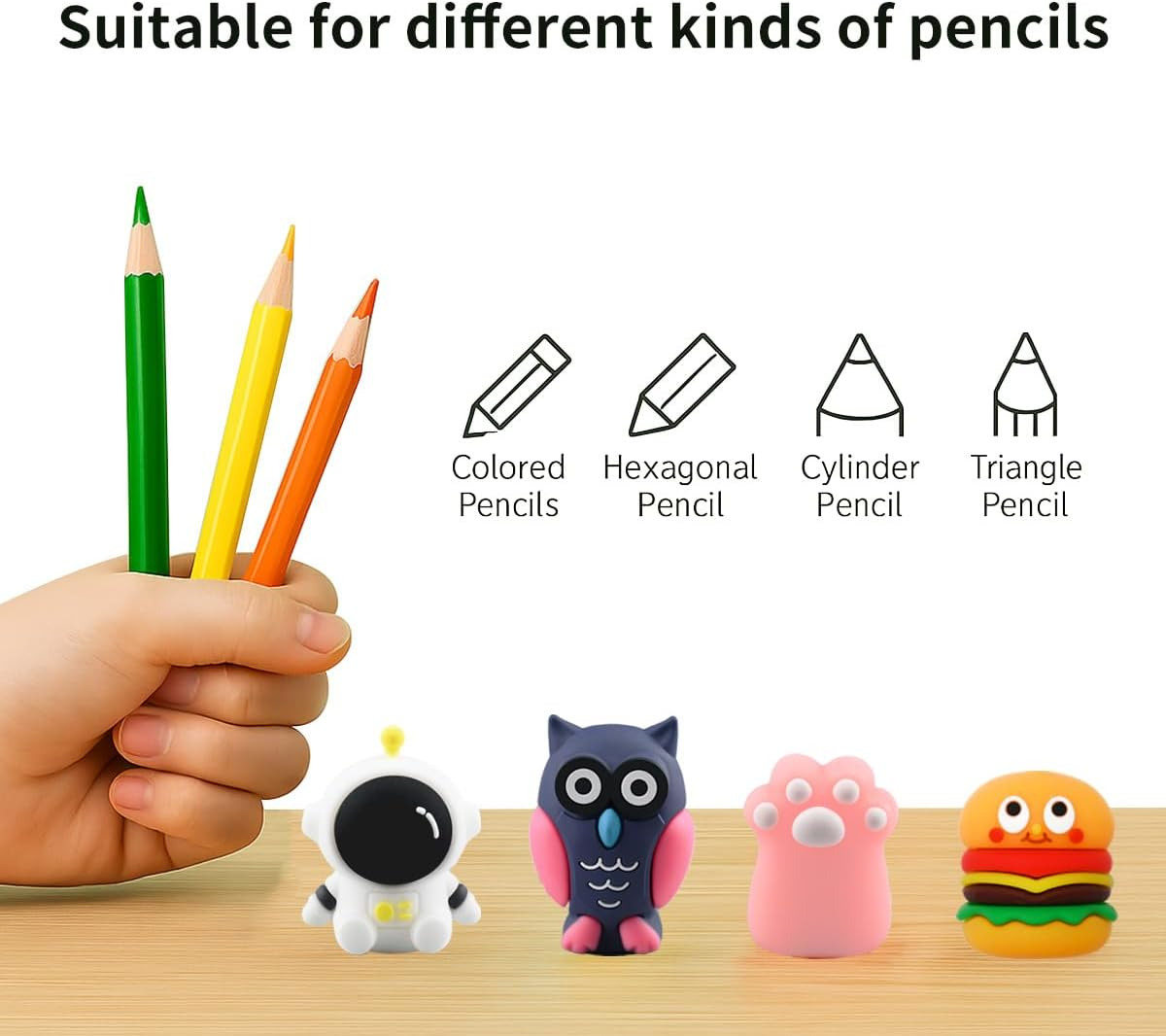8 PCS Cute Pencil Sharpener for Kids, Fun Cartoon Handheld Little Pencil Sharpeners, Small Kawaii Party Favors Stationary Lovely Gifts for School Office Supplies image number 3