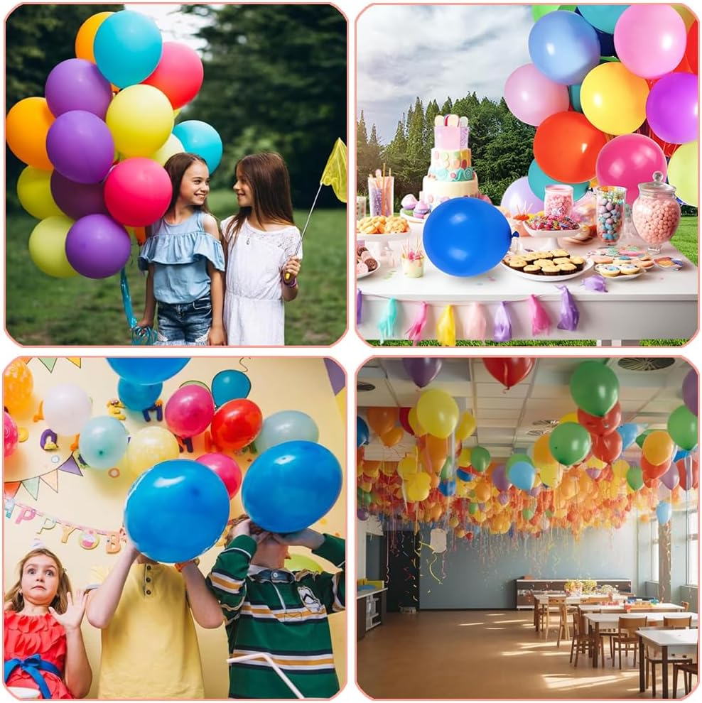 500 Pcs Balloons, 12 Inches Balloons Assorted Color Rainbow Birthday Balloons Bulk Pack of Strong Latex Balloons for Birthday Wedding Anniversary Party Decorations image number 4