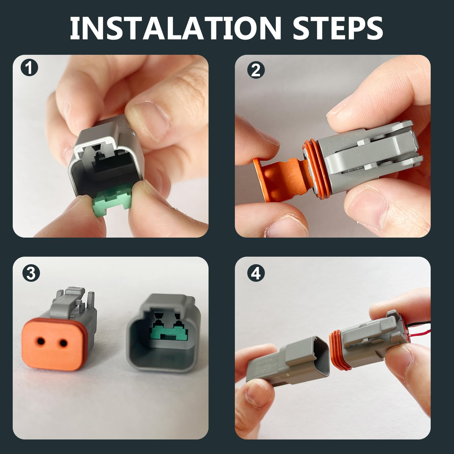 152PCS DT Deutsch Connector Kit, 2 3 4 6 8 12 Pin Way DT Connectors with Solid Contacts, Waterproof Automotive Electrical Connectors Assortment for Automotive Repair image number 5
