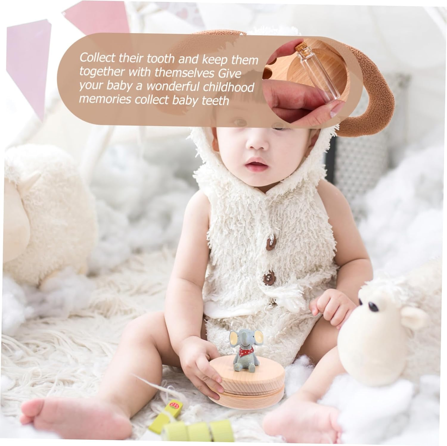 Yardwe Teeth Keepsake Box Tooth Holder Deciduous Girl'S Storage Organizer for Christmas Birthday image number 2