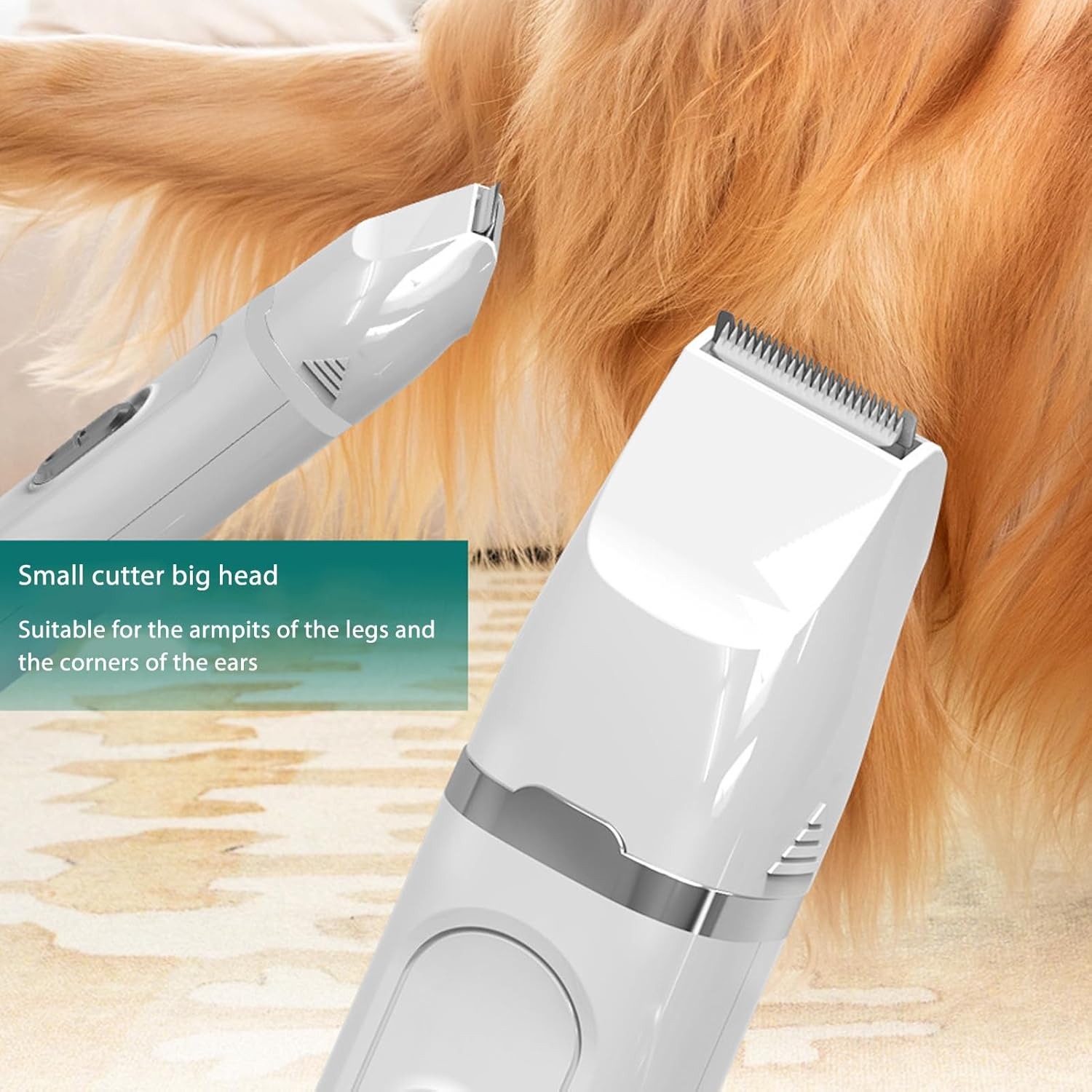 4 in 1 Dog Grooming Kit,Quiet Dog Paw Clipper,Cordless Small Dog Grooming Clipper,Electric Hair Trimmer for Small Dogs Grooming image number 4