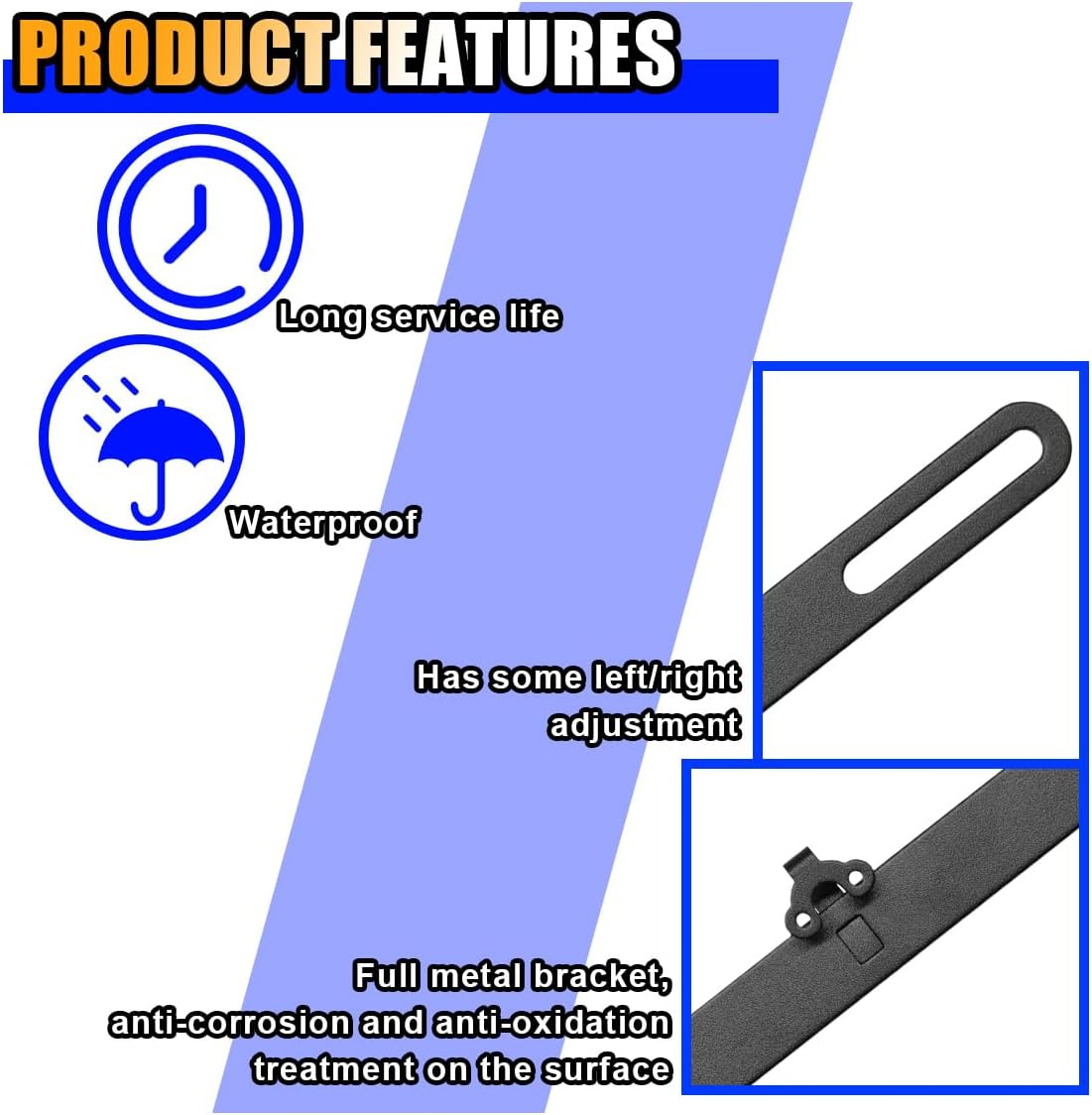 Reverse Rear Camera License Plate Bracket, Universal Dash Cam Mirror Camera Kit Accessories, Compatible with Rear Cameras, Mounting Type: Bracket Mount, Compatible Vehicle Type: Automobile image number 4