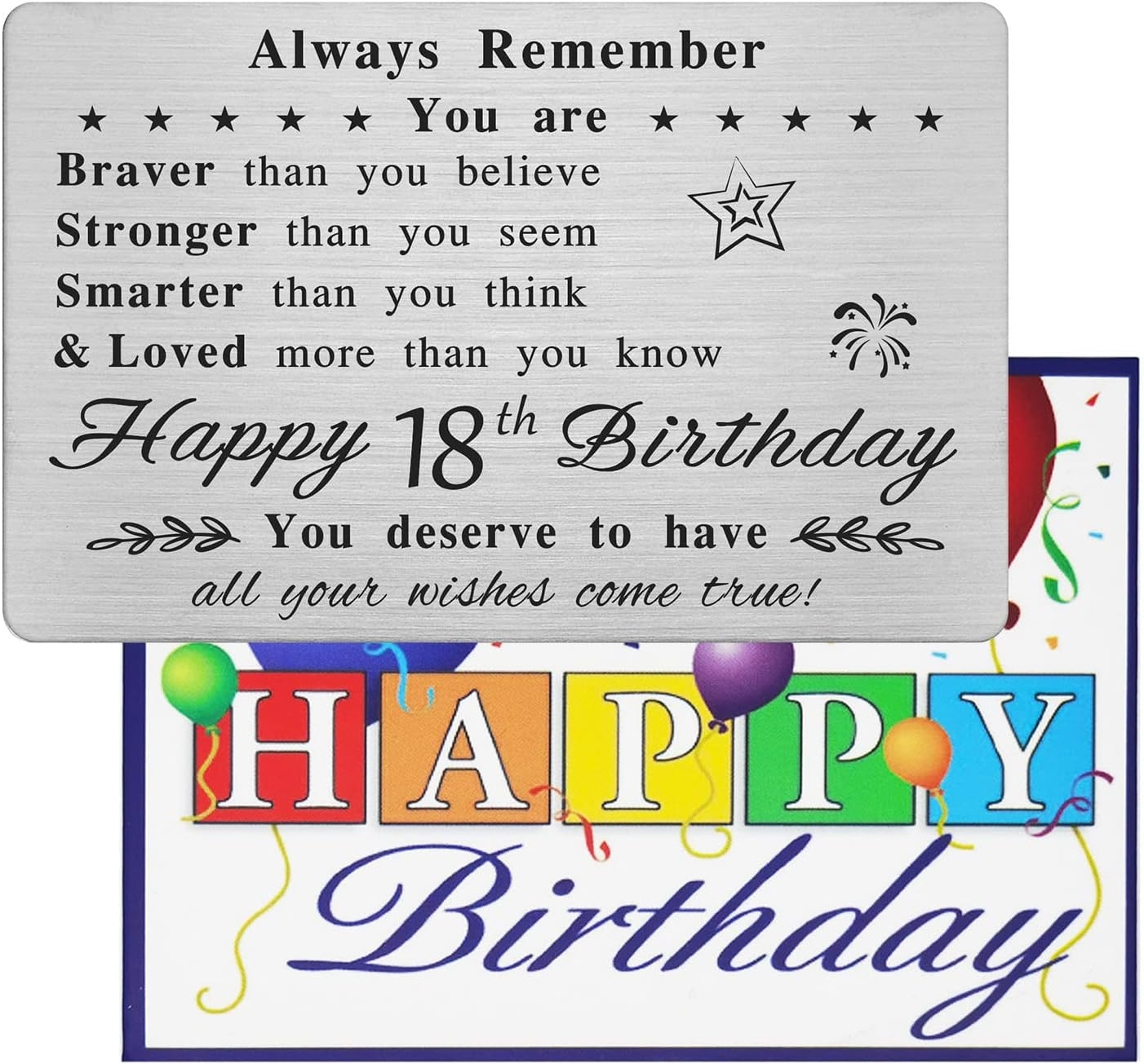 Happy 18Th Birthday Card - You Are Loved More than You Know - 18 Year Old Birthday Gifts for Boy Girl, for Him Her, Personalised Engraved Wallet Card image number 3