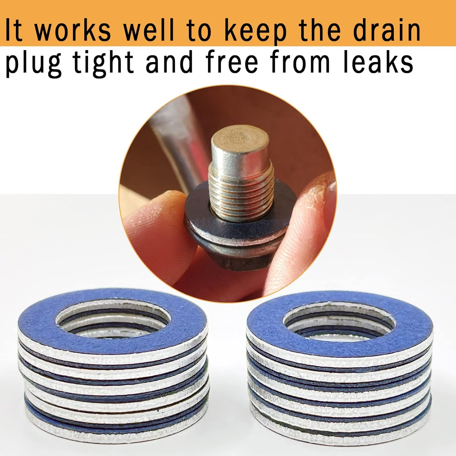 12 Packs 90430-12031 Tacoma Oil Drain Plug Gaskets Compatible with Toyota Tacoma Tundra Camry Corolla 4Runner Scion Avalon Lexus Oil Plug Gasket image number 5