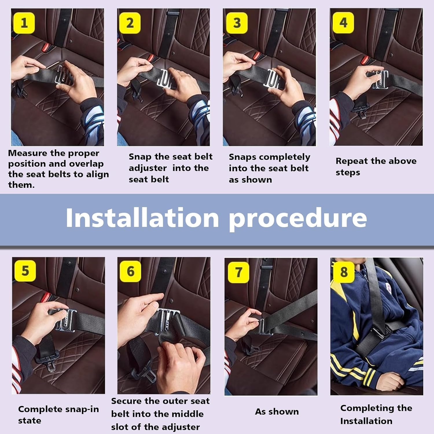 2 Pack Metal Seat Belt Clips, Universal Seat Belt Adjuster for Adults, Adjustable Car Seat Locking Clip, Comfortable Shoulder Neck Strap Positioner for Pregnancy Short People (Black) - Silver image number 4