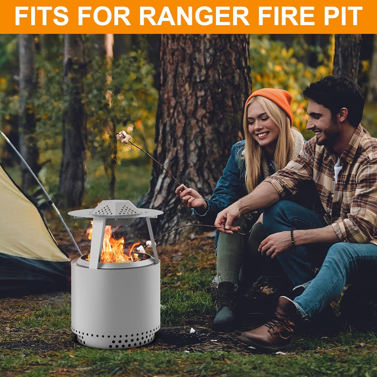 Heat Deflector for Solo Stove Ranger Accessories, Heat Diffuser for Solo Stove Ranger 15" Firepit Captures & Redirects Warmth, 304 Stainless Steel Ranger Heat Deflector with Carrying Handle & 3 Legs