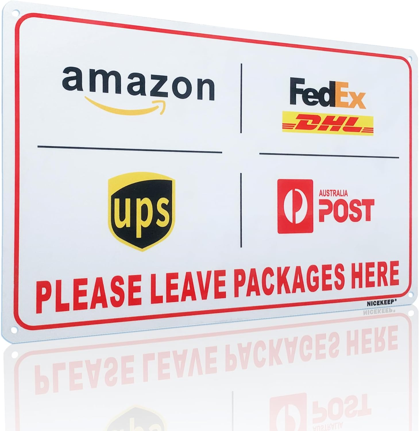 Nicekeep Package Delivery Sign for Outdoor Use - Please Leave Packages & Deliveries Here Thanks - 8X12 Inch Delivery Signs for Package