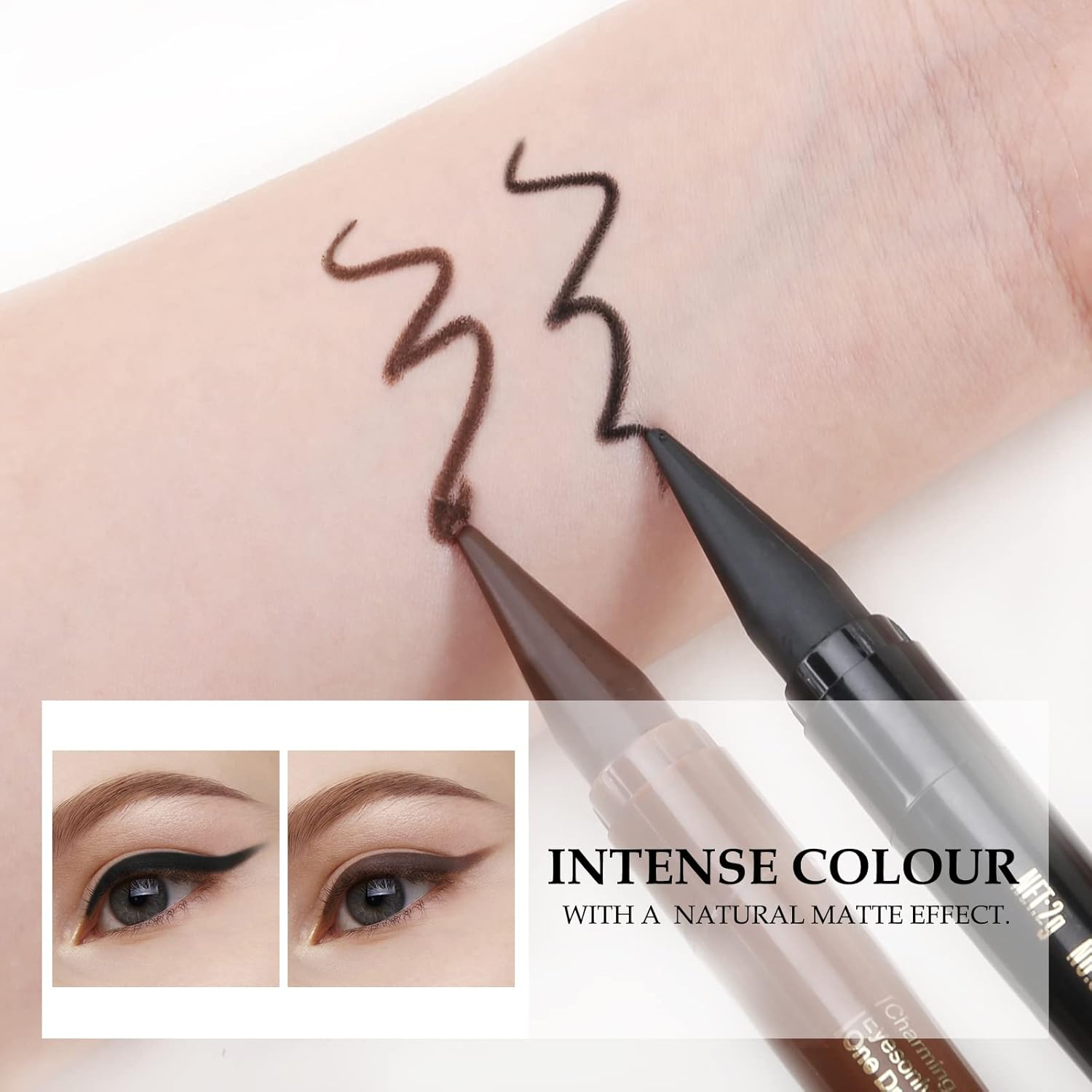 Boobeen Eyeliner Gel Pen, Waterproof Eyeliner Stick, Smooth Eye Line, Soft Matte Eye Definer, Longwear Eye Makeup, Blendable - Brown image number 5