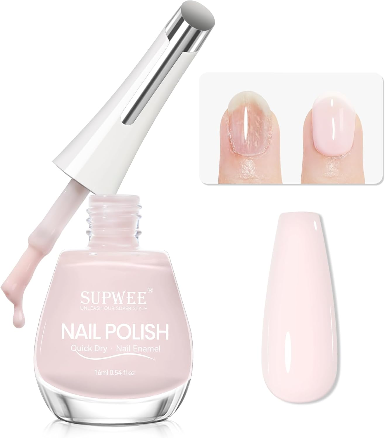 16Ml Nail Strengthener Multifunctional Quick Dry Nail Polish Nail Hardener and Repair and Growth Nails Care for Thin and Damaged Nails Manicure Salon Home