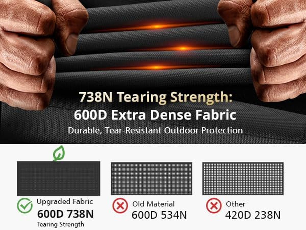 QH.HOME Fire Pit Cover Square Heavy Duty Fabric 100% Waterproof, Fits Outdoor for 29&rdquo;,30 Inch,31 Inch,32 Inch Fire Pit/Table Cover,Gas Fire Pit Cover (32&rdquo;L X 32&rdquo;W X 24&rdquo;H,Black) image number 5