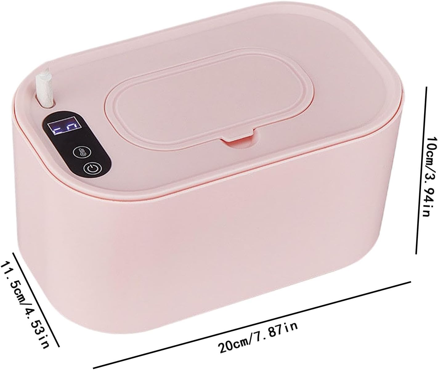 Baby Wipe Warmer, Portable Wipes Dispenser, Large Capacity Wipe Warmer, USB Wipe Warmer, Adjustable Wipe Heater, Portable Baby Wipe Warmer with Adjustable Temperature and Large Capacity for Travel - Pink image number 2