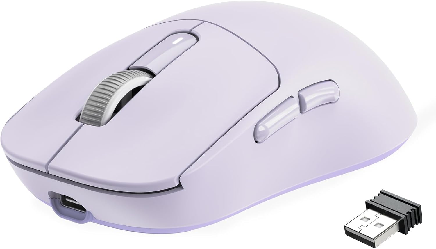 A.JAZZ X Attack Shark X3 Gaming Mouse, Ultra-Lightweight 49G, Wireless 2.4G/Bluetooth/Wired Type-C, Original Phase PAW3395 Sensor, Highest Class Accuracy, 26000Dpi-Purple image number 5