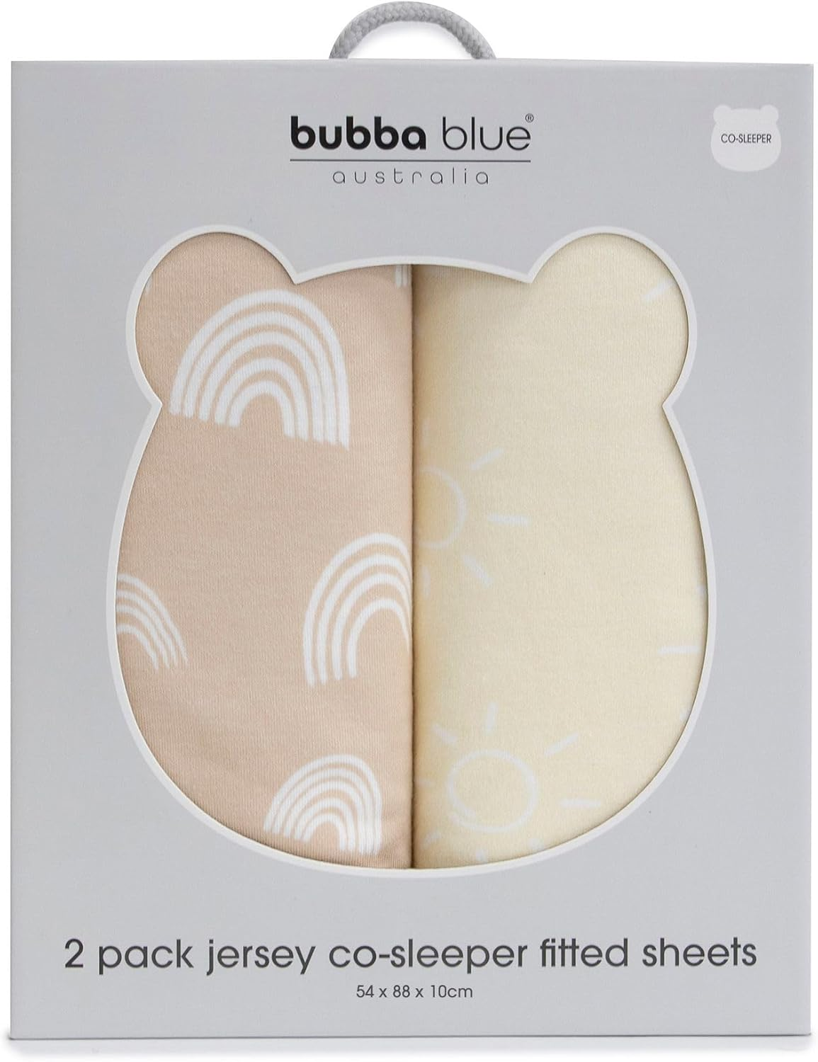 Bubba Blue Nordic Jersey Co-Sleeper Fitted Sheet, Vanilla/Latte (Pack of 2)