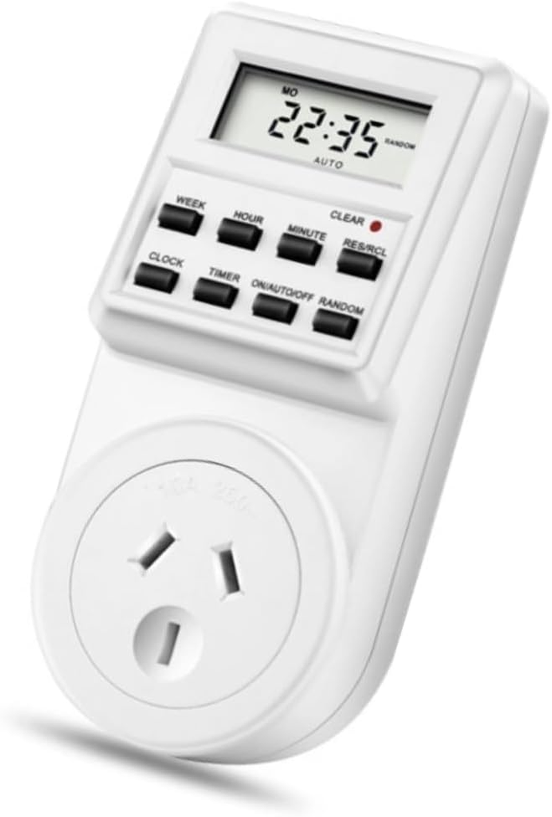 Poemtian Digital Timer Switch Automation Power Socket Electric Countdown Timer Power Switch Socket Timer Switch Energy Saving Multifunctional LCD Display Programmable Timer Switch Socket Timer Outlet image number 1
