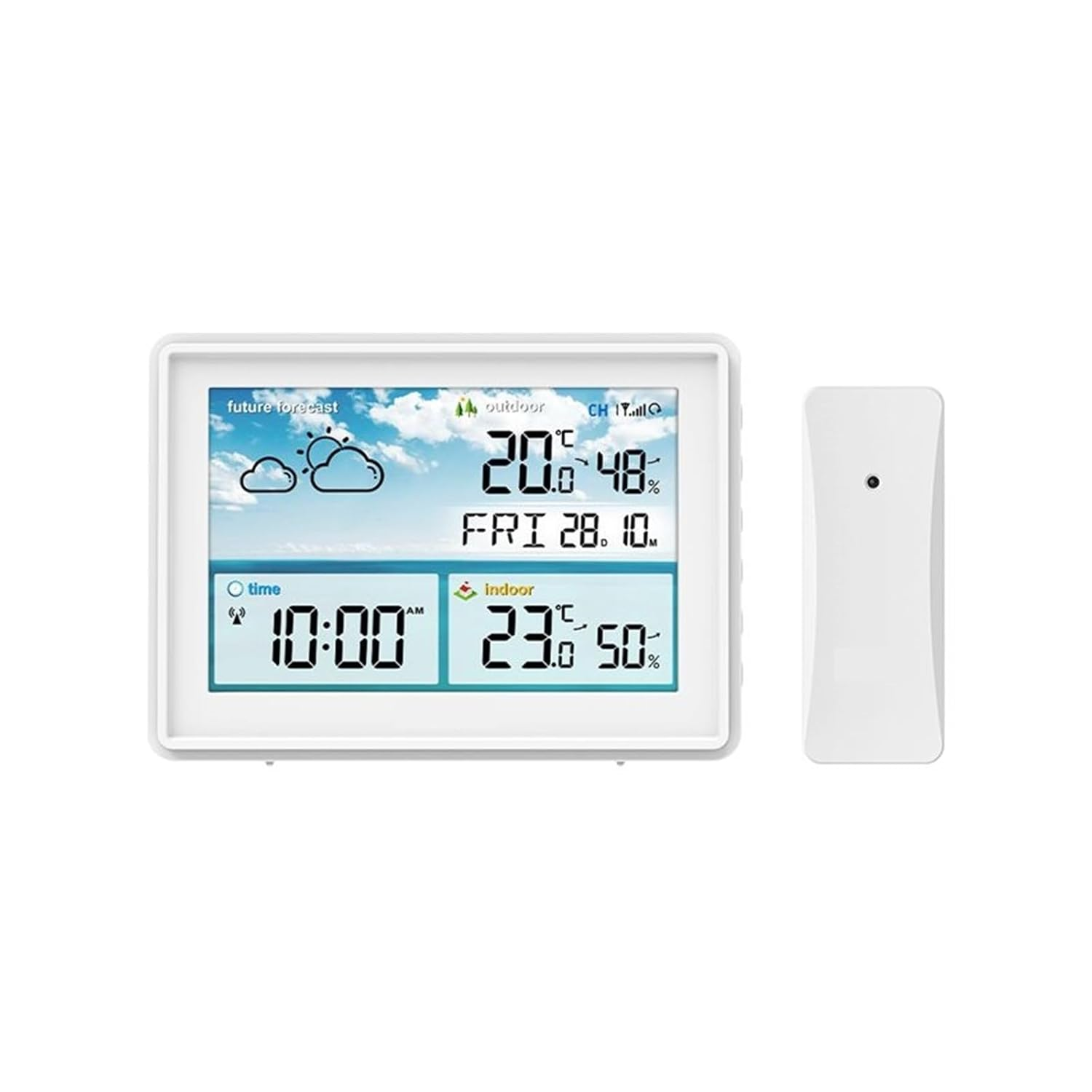 Wireless Weather Station Digital Color LCD Display Thermometer Hygrometer Trend Forecast Sensor RCC Wall Alarm Clock Backlight image number 1