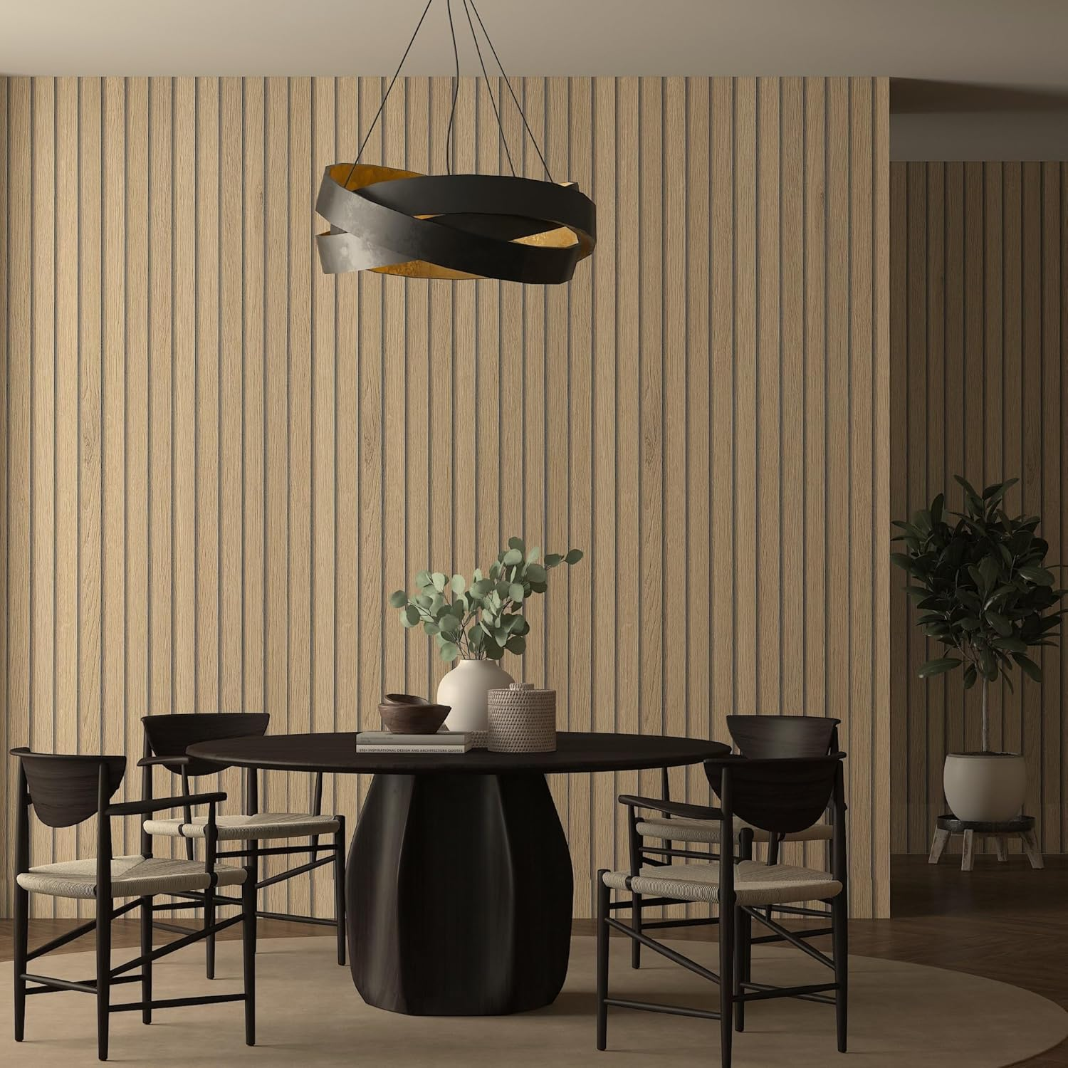 40Cmx9M Brown Wood Striped Peel Stick Wallpaper Self Adhesive Removable Waterproof Vinyl Wrap Wooden Slat Panel Beadboard Wall Paper Natural Light Tan Wood Grain Contact Paper for Apartment Bedroom