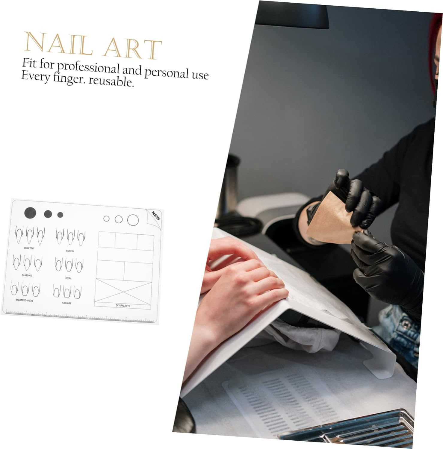 LOLIPPYY Acrylic Nail Mat Flexible up Pad Template for Nail Art Practice Durable Silicone Trainer for Beginners and Professionals Easy to Clean Portable Fingernail Design Tool image number 5