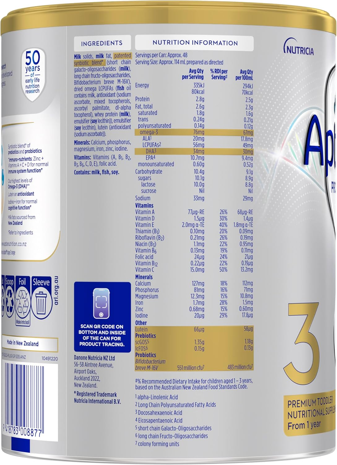 Aptamil Profutura 3 Premium Toddler Milk Drink, Rich in Omega-3 DHA and Essential Nutrients, Toddler Formula with Synbiotic Blend, Easy to Prepare, from 1 Year, 900G image number 4