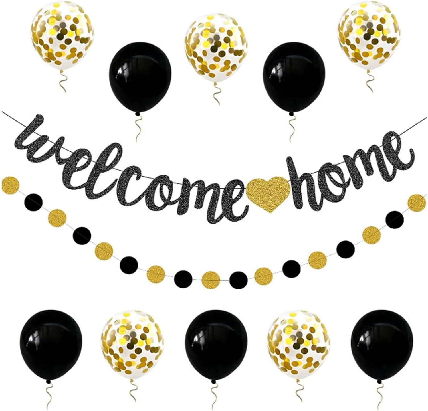 12 PCS Welcome Home Banner, Military Homecoming Decorations, Welcome Home Party Decor Set with Banner, Garland and Balloons, Ideal for Housewarming and Family Celebrations. image number 4