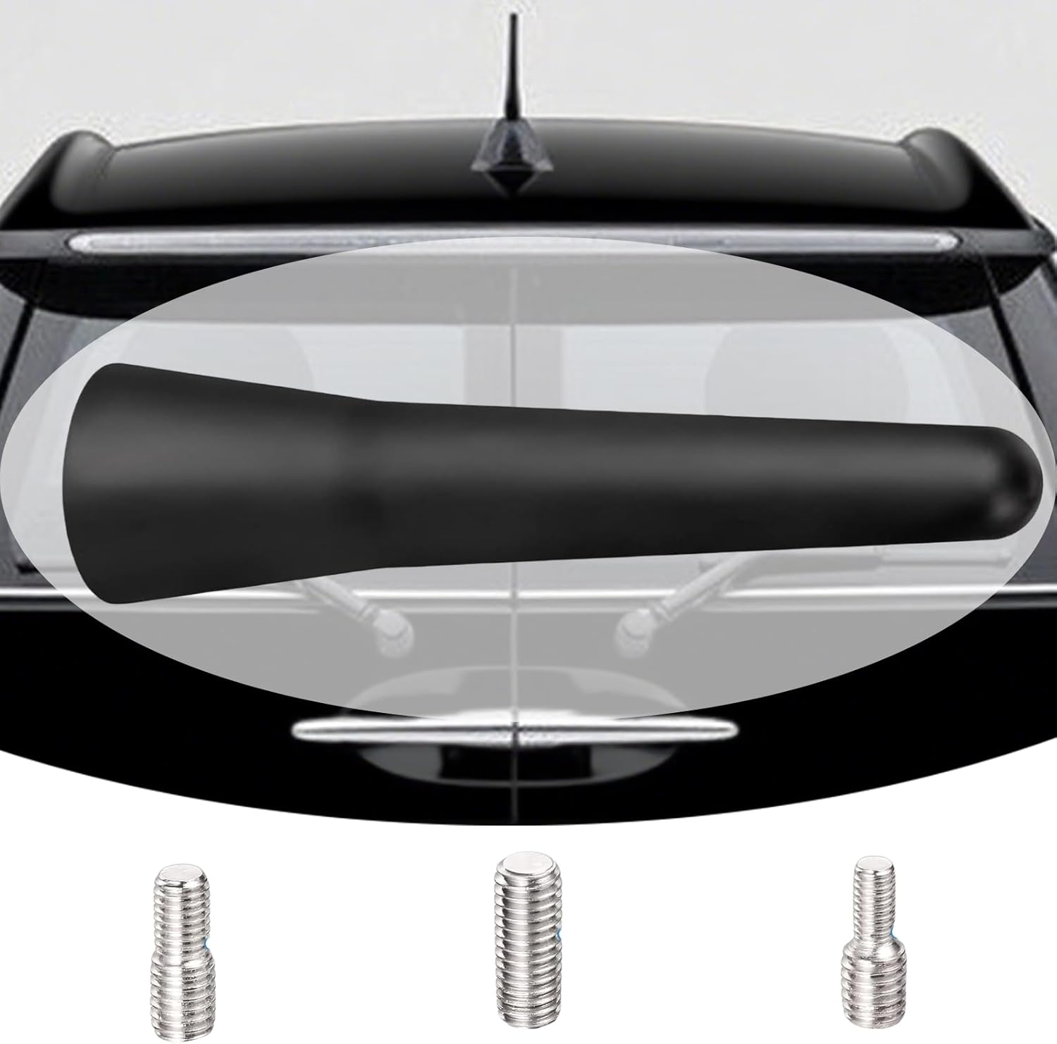 Hrenvaxil Car Radio Universal Vehicle Roof Mount Short Antenna, 6.5Cm/2.5 Inch Mini Antenna Compatible with Toyota, Honda, Subaru, GMC, Chevrolet, Nissan, Ford, Jeep Etc image number 2