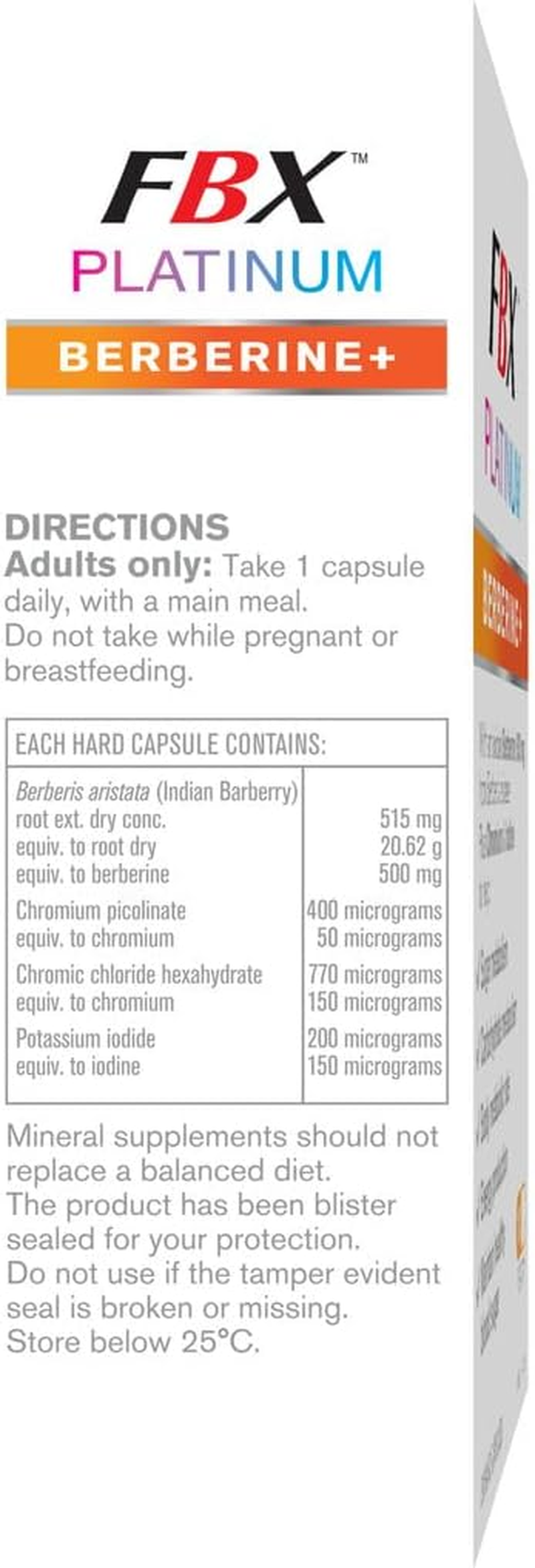 Naturopathica FBX Platinum Berberine Supplement 30 Capsules