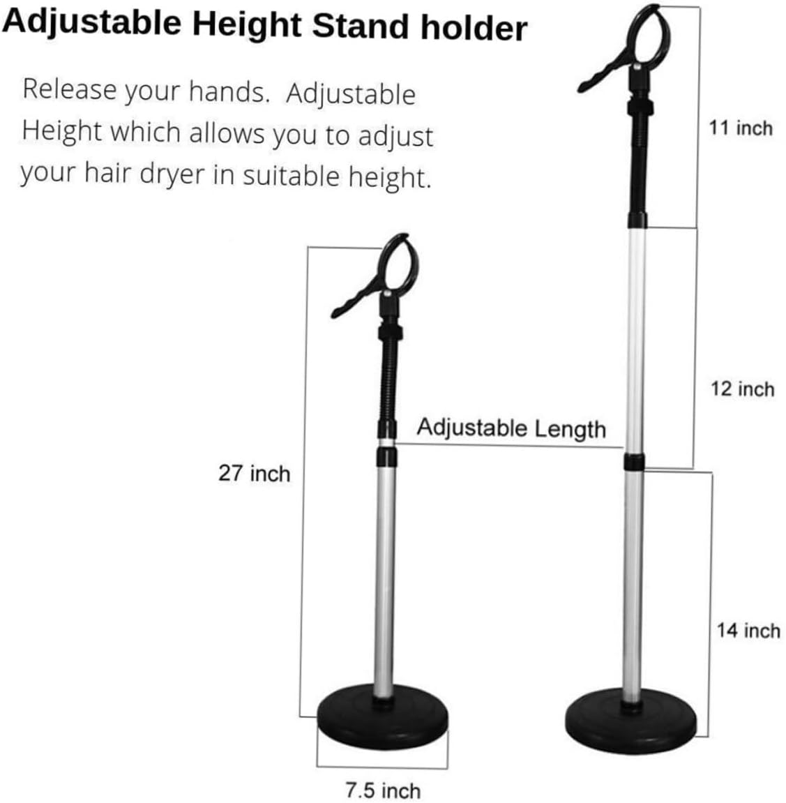 Healvian 360Degree Hair Dryer Holder Rotating Lazy Hair Dryer Stand Suction Cup for Table image number 5