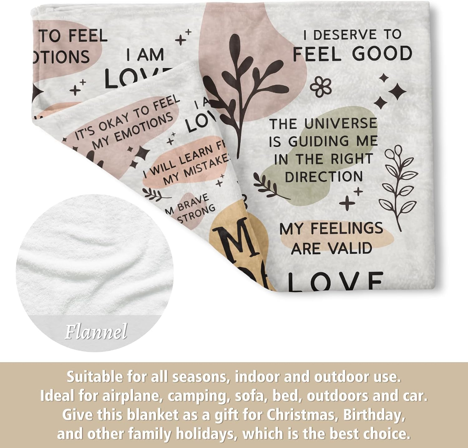 New Mom Gifts for Women - Mom Blanket with Daily Affirmations Messages- New Mom, New Mom Care Package after Baby, Gifts for Mom, Girl Mom, Boy Mom(50"X60") image number 2