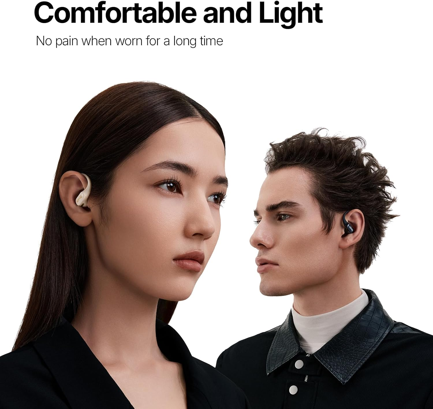 SANAG G6S Open Ear Headphones, Wireless Bluetooth 5.3, Waterproof, Stable Fit, 36 Hours Playtime, Multipoint Connection, Black image number 3