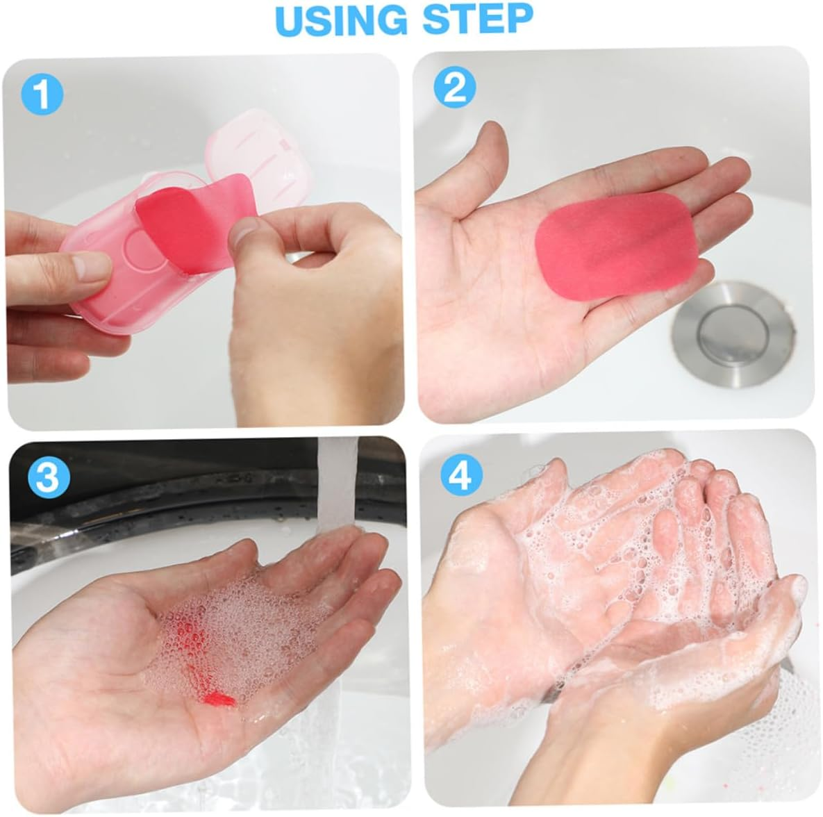 UPKOCH 12 Boxes Portable Travel Soap Sheets Water-Soluble Hand Wash Soap for Camping Hiking and Outdoor Activities Compact Foam Paper for Convenient Cleaning image number 5