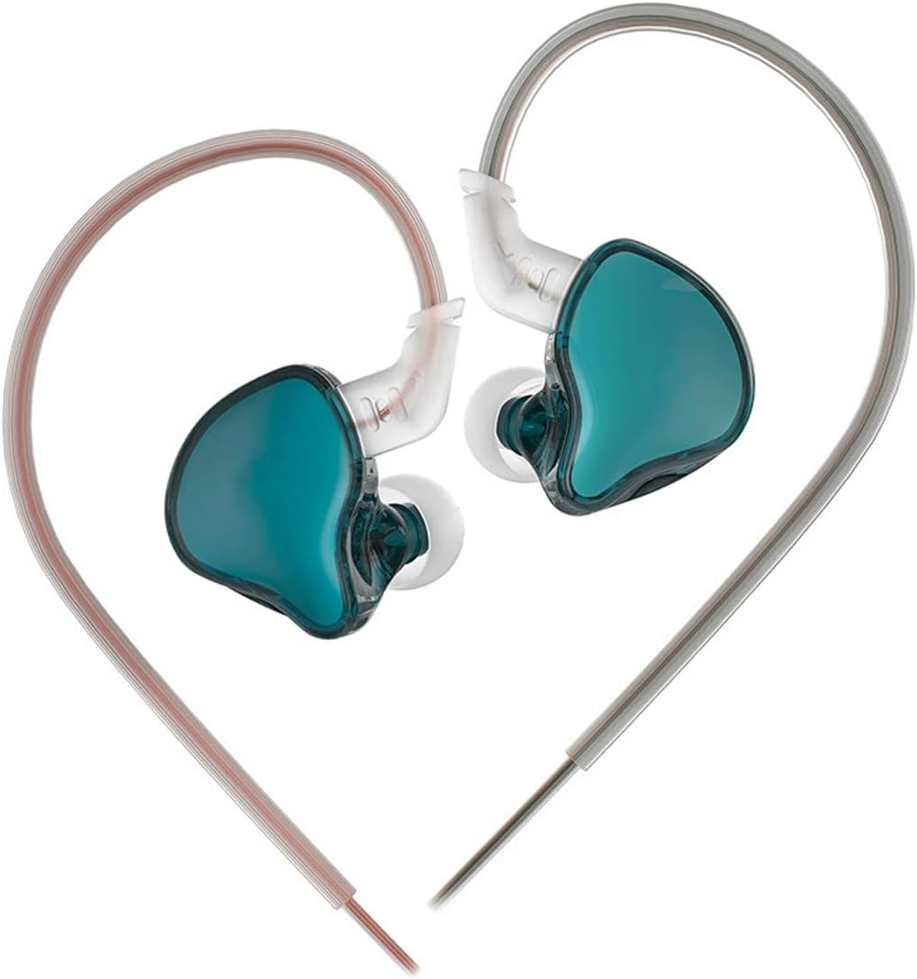 Laroal IEM Earphones Deep Bass Driver 10Mm Dynamic Driver over Ear Headset for Phone PC (Cyan without Microphone) image number 2