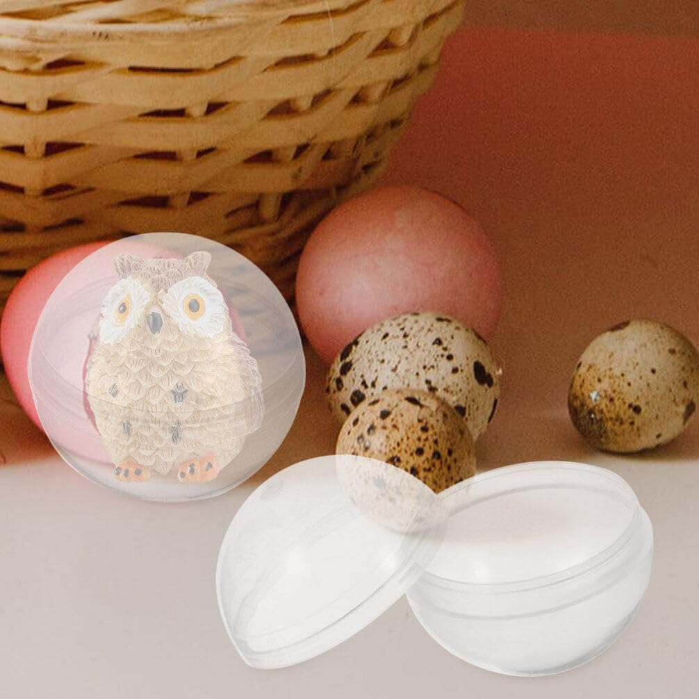 MAGICLULU Vending Machine Capsules - 50Pcs 38Mm Clear round Capsules Empty Capsules Cases Easter Eggs Plastic Containers for Toy Gumball Machines Party Favor Prize image number 2