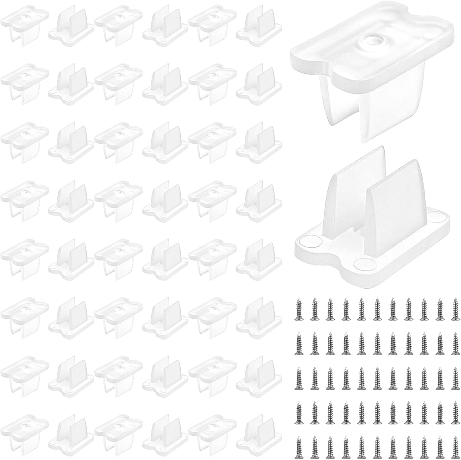 Pack of 50 Waterproof LED Light Strip Clips, LED Strip Holder, LED Strip Holder, Mounting Clamps, Suitable for 5 Mm to 6 Mm Silicone Waterproof LED Light Strips, Translucent image number 1