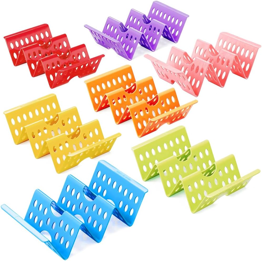 AIMALL 7PCS Taco Holder Set, Wave-Shaped Pancake Stand, Durable ABS, Each 76.77X3.9X1.97 Inches image number 6