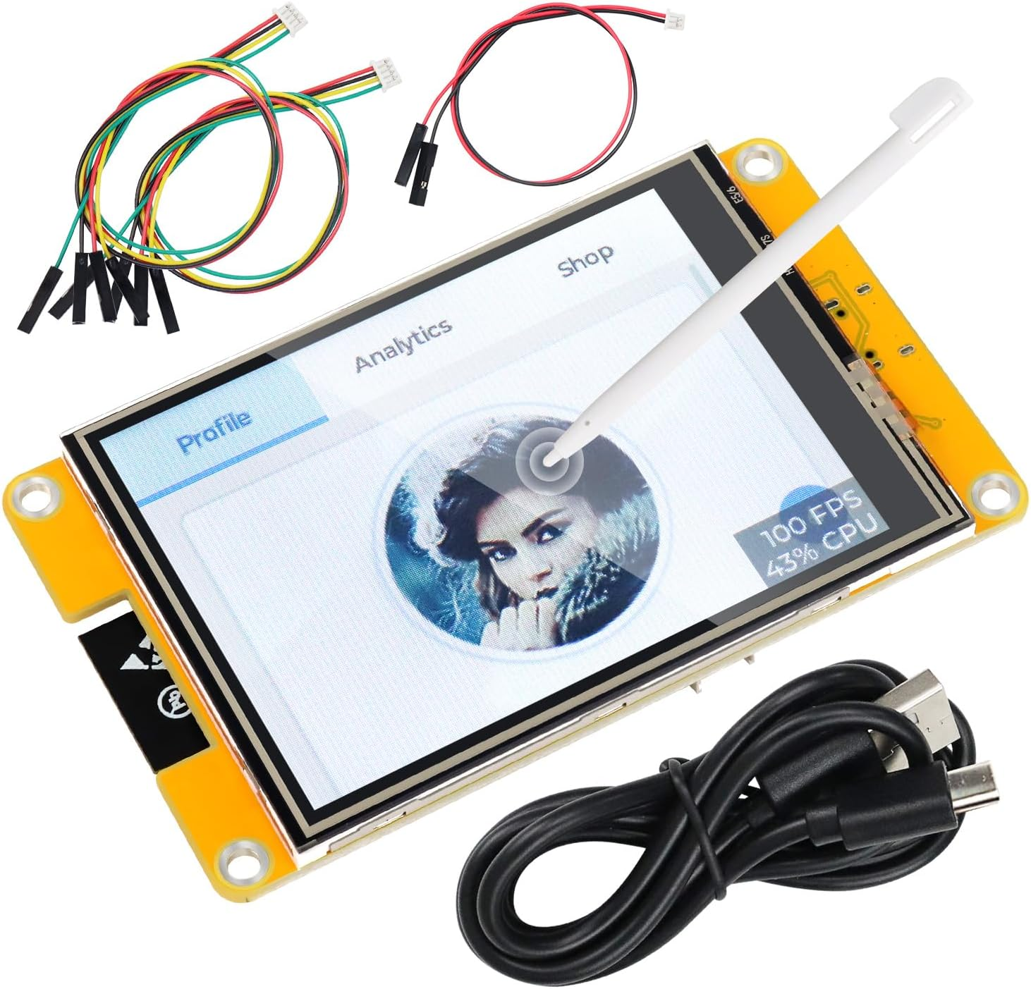 Freenove ESP32 Display CYD, 2.8 Inch Touchscreen Monitor, 240X320 Pixel TN TFT LCD Screen ST7789 Driver, Dual-Core 32-Bit 240 Mhz Microcontroller Wifi+Bt, C Code LVGL Example Projects Tutorial