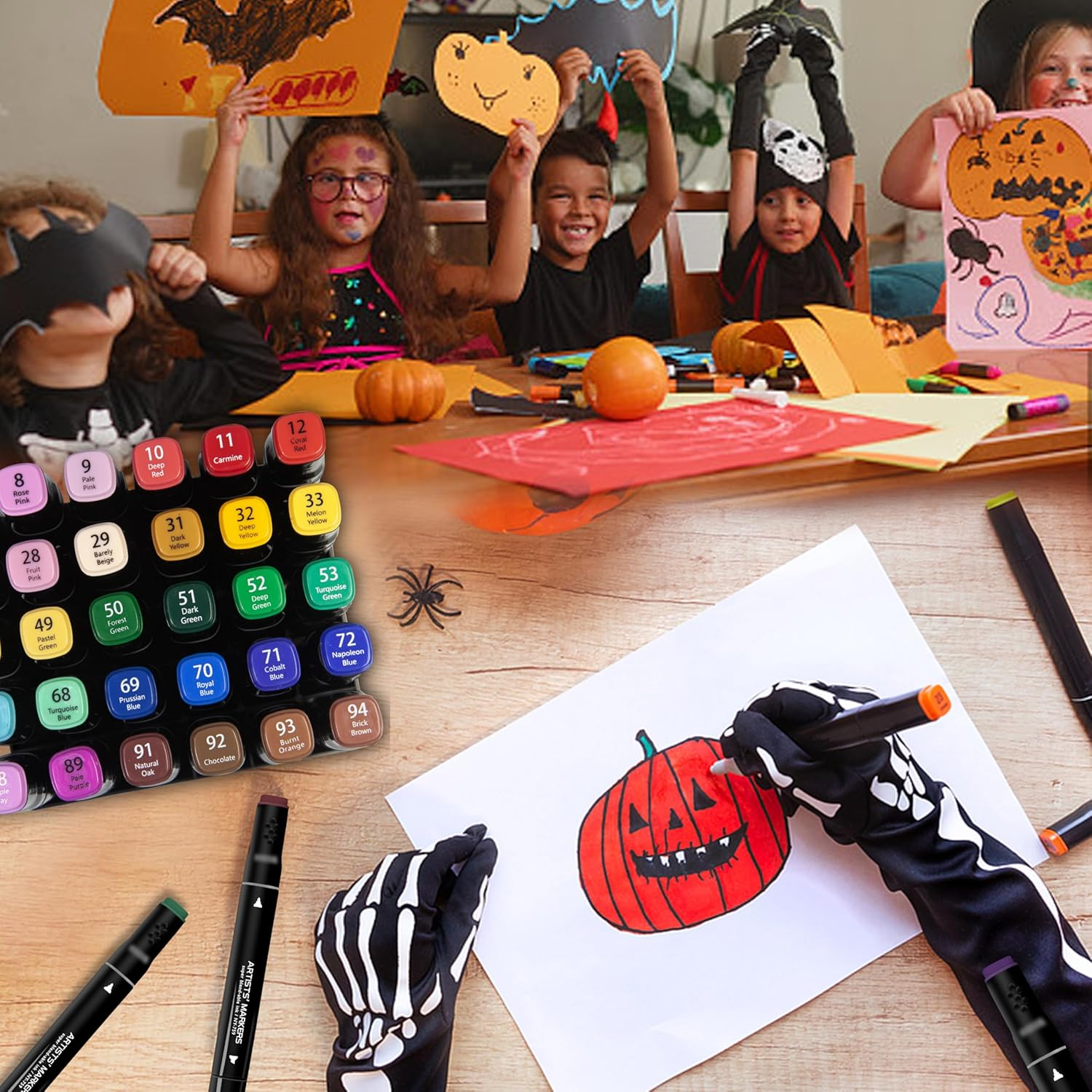 168 Colors Alcohol Markers with Carrying Case,Dual Tip with Fine and Chisel Tip Art Markers for Coloring, Painting, Illustration, Sketching, Card Making image number 2