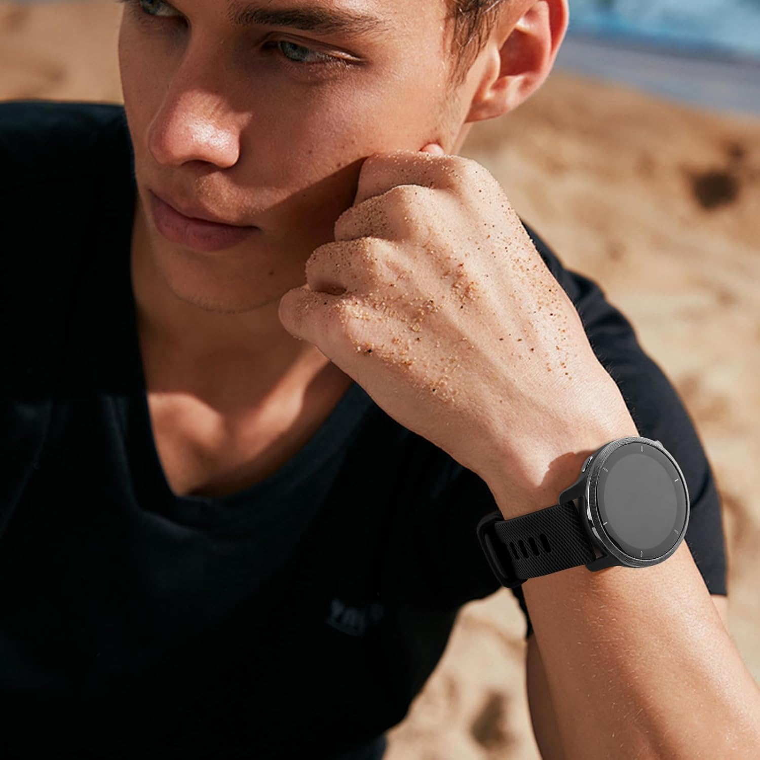 Leonids for Samsung Galaxy Watch 3 45Mm Band/Samsung Gear S3 Frontier/Classic Band for Men Women, Soft Silicone Replacement Wristbands Straps for Samsung Galaxy Watch 46Mm - Blue Grey-A image number 6