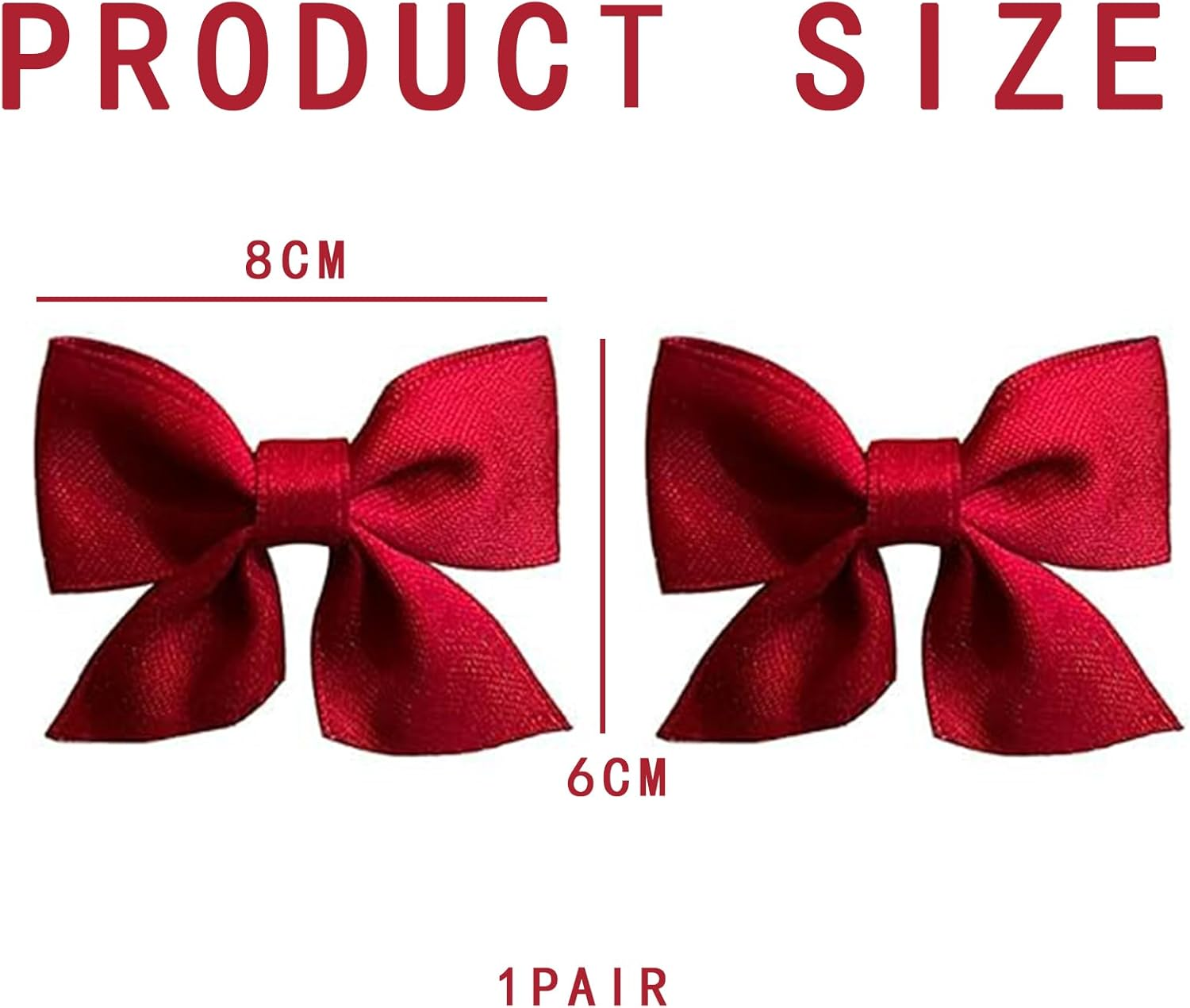 Pack of 2 Red Bow Hair Clips, Bows Hair Clip with Non-Slip Crocodile Clip, Cute Red Hair Bow, Retro Fashion Hair Bow, Red, for Women, Girls, Toddlers, Children image number 3